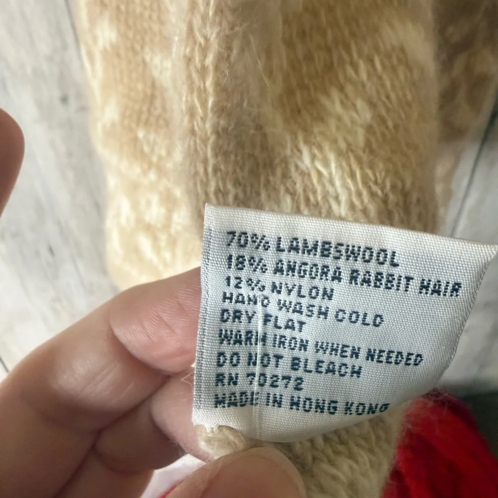 NWT Vintage Liz Claiborne Woodward Lothrop Tan Print Wool Scarf